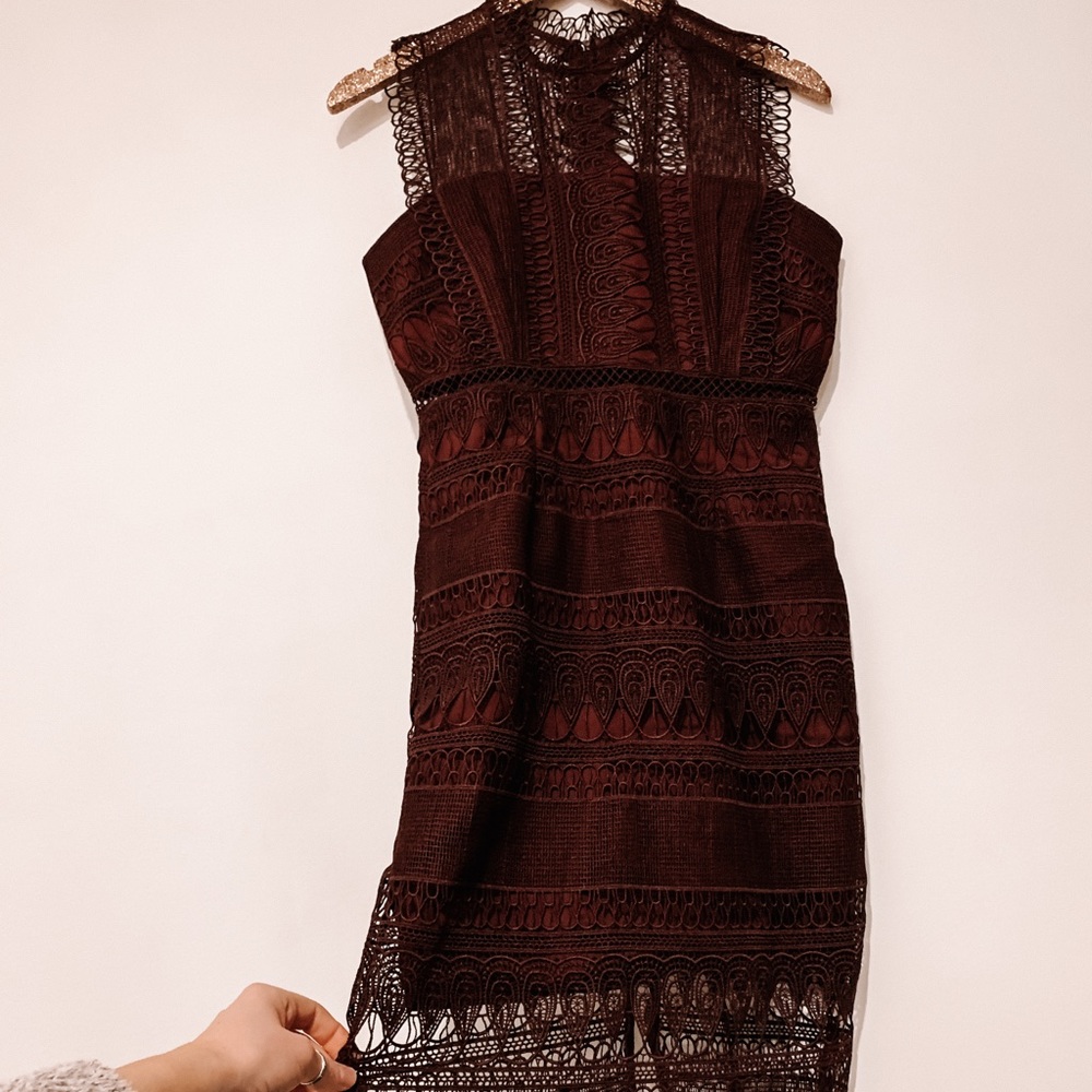 Bardot Plum dress side 6